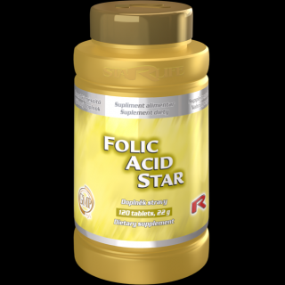 Starlife FOLIC ACID STAR -  kyselina listová pre obnovu a rast buniek a pre správny vývoj plodu počas tehotenstva, Starlife  120 tabl