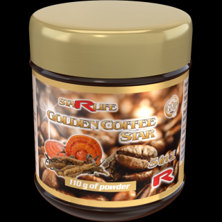 Starlife GOLDEN COFFEE STAR - Káva Arabica s obsahom huby Cordyceps a Ganoderma, Starlife 110 g