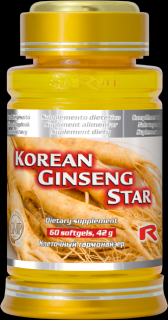 Starlife KOREAN GINSENG STAR - pre podporu imunity a na zvýšenie fyzického, duševného a sexuálneho výkonu, Starlife 60 kaps