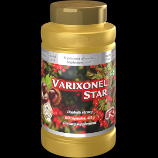 Starlife VARIXONEL STAR  -  pri pocite ťažkých a unavených nôh, Starlife  60 kaps