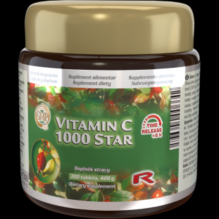 Starlife VITAMIN C 1000 STAR  -  pre podporu a regeneráciu tkanív a dobrú imunitu, Starlife  300 tabl