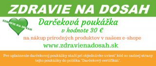 Zdravie na dosah Darčeková poukážka v hodnote 30 €