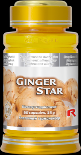 Starlife GINGER STAR  -  zázvor pre lepšie trávenie a proti nevoľnosti, Starlife  60 kaps