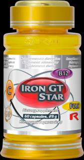Starlife IRON GT STAR – s obsahom železa pre podporu imunitného systému, zníženie únavy a vyčerpania, Starlife  60 kaps