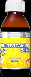 Starlife MULTIVITAMIN STAR – sirup s príjemnou chuťou obsahujúci vitamíny a minerálne látky pre imunitu, vitalitu a zdravý život,  Starlife 120 ml