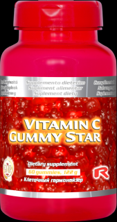 Starlife VITAMIN C GUMMY STAR - gumové cukríky s obsahom vitamínu C pre zvýšenie obranyschopnosti organizmu, Starlife 60 kaps