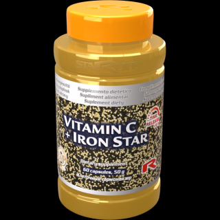 Starlife VITAMIN C + IRON STAR - pre podporu imunitného systému a zníženie únavy a vyčerpania, Starlife  60 kaps