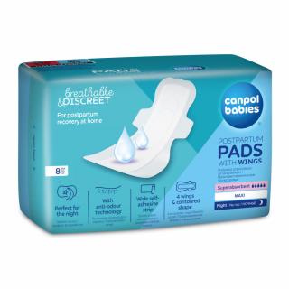 Canpol babies Popôrodné vložky s krídelkami nočné 8ks