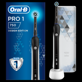 Elektrická oscilačná kefka Oral-B PRO 750 CrossAction Black + cestovné púzdro