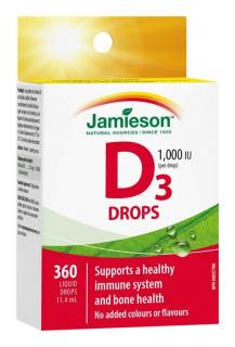 Jamieson Vitamín D3 1000 IU kvapky 11,4ml