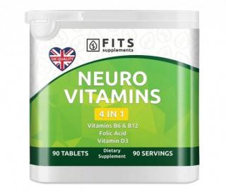Neuro vitamín 4v1 - 90 tabliet - Fits Suplements (Podpora nervovej sústavy, podpora činnosti mozgu, zlepšenie pamäte)