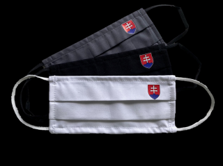 Ochranné bavlnené rúško Slovenský znak Farba:: 2. Čierne
