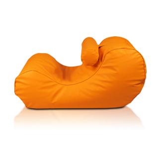 Sedací vak HOGAN 4 - Oranžová pomaranč (Ekokoža)