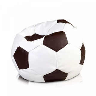 XXXL sedací vak v tvare futbalovej lopty z ekokože ekokoža: E13 - Hnedá tmavá