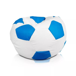 XXXL sedací vak v tvare futbalovej lopty z ekokože ekokoža: E19 - Modrá