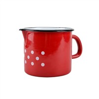 Hrnček 12cm / 1L s výlevkou smalt, dekor