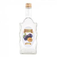 Sklenená fľaša, 500 ml, hranatá, SLIVOVICA, s uzáverom na závit, kláštorná