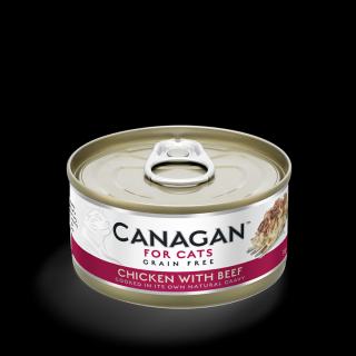 Canagan Cat kura a hovädzie - konzerva pre mačku 75 g