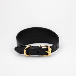 Collar of Sweden široký kožený obojok - čierny Veľkosť: L
