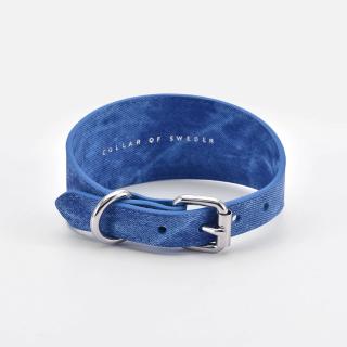 Collar of Sweden široký obojok - denim Veľkosť: L