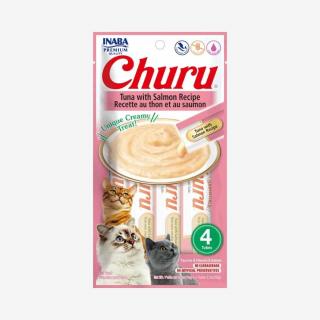 Inaba Churu Pyré Tuna with Salmon - krémová odmena 4 tuby