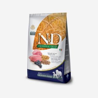 N&D dog Ancestral Grains adult medium & maxi, lamb, spelt, oats & blueberry Hmotnosť: 2.5 kg