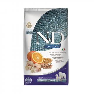 N&D dog OCEAN adult medium & maxi, codfish, spelt, oats & orange Hmotnosť: 2.5 kg