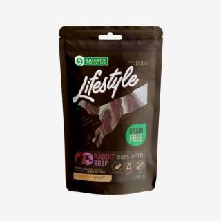 Nature's Protection pamlsky pre psa Lifestyle - zajačie uši s mäsom