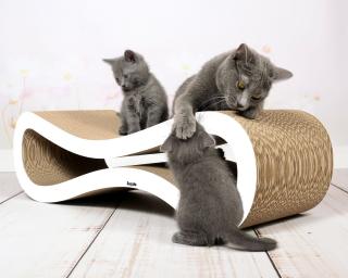 Škrabadlo pre mačky Cat Racer so šírkou 26 cm Farba: Biela