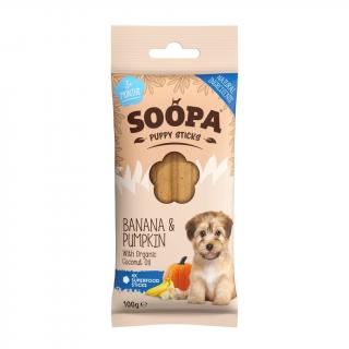Soopa Puppy Sticks dentálne pamlsky pre šteniatka Banana & Pumpkin 100 g