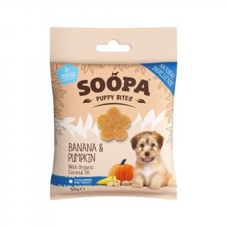 Soopa výcvikové pamlsky pre šteniatka Banana & Pumpkin Bites 50 g
