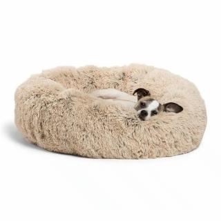 The Calming Donut Bed chlpatý pelech - béžový Veľkosť: L