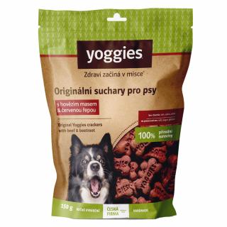Yoggies bezlepkové sucháre pre psov s hovädzím mäsom a cviklou 150 g