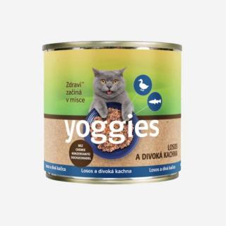 Yoggies losos a divá kačica - konzerva pre mačku 185 g