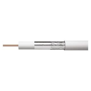 Kábel koaxiálny RG6/A CCS/CB130 75 Ohm biely S5381 pevný