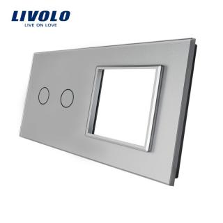 LIVOLO VL-C7-C2/SR-15 dvojitý rámik - strieborný