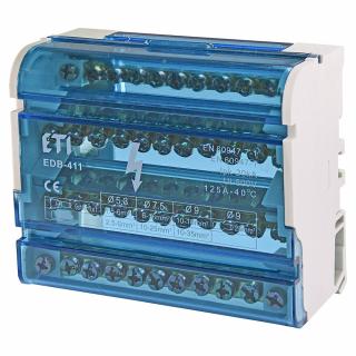 Svorkovnica na DIN lištu EDB-411 krytá, 4-pólová