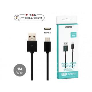 USB kábel USB-C 1m čierny 8483
