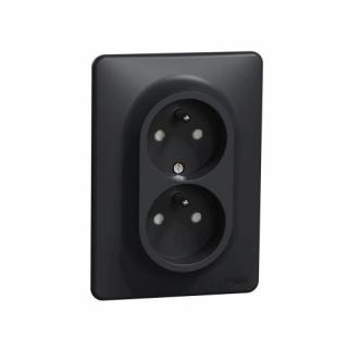 Zásuvka antracit Schneider Sedna Design SDD314211C 2-násobná