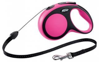 Flexi navíjacie vodítko New Comfort šnúrka M 8m/20 kg ružová