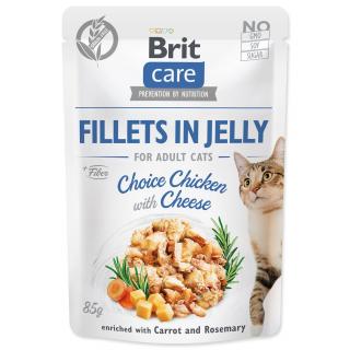 Kapsička Brit Care Cat kura so syrom, filety z želé 85g