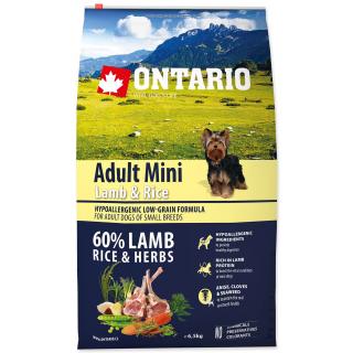 Krmivo Ontario Adult Mini Lamb & Rice 6,5kg