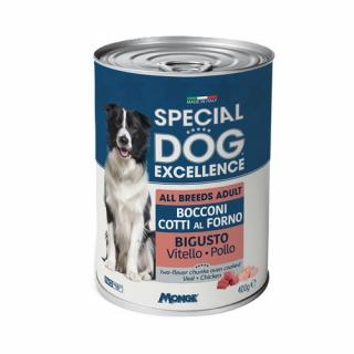 MONGE SPECIAL DOG EXCELLENCE pečené kúsky v šťave s teľacím a kuracím mäsom pre psov 400g