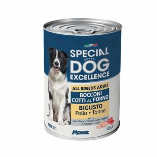MONGE SPECIAL DOG EXCELLENCE pečené kúsky v šťave s tuniakom a kuracím mäsom pre psov 400g