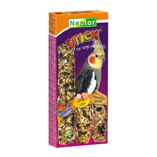 NESTOR Tyčinky 3 v 1 pre papagáje ríbezle, biskvit a vajíčko 3ks / 175g