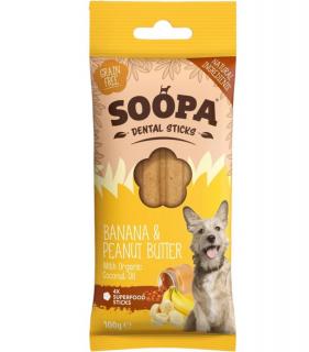 Soopa dentálne tyčinky s banánom a arašidovým maslom 100g
