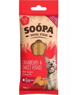 Soopa dentálne tyčinky s brusnicami a batátmi 100g