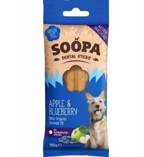 Soopa dentálne tyčinky s jablkom a čučoriedkami 100g