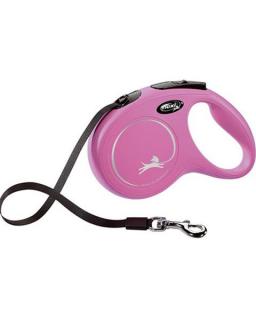 Vodítko Flexi Classic NEW páska S 5 m ružové (do 15 kg)