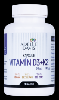 Vitamín D3+K2, 60 kapsúl